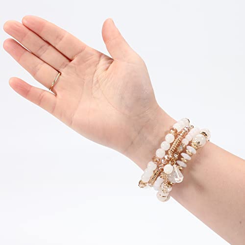 Bohemia Bracelets for Women Vintage Stackable Beads Bracelets Charm Stretch Beach Jewelry - color: Color 3