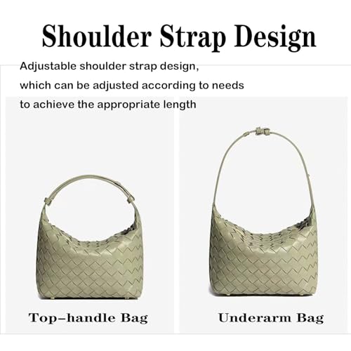 Woven Purse for Women Suede Leather Shoulder Bag Vegan Tote Bags Suede Hobo Top-Handle Handbag - color: Wine Red