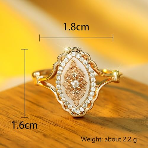 Simple Wave Lace Ring Women's Personalized Vintage Court Style Ring, Gold Rings for Women，Promise Rings for Her - color: Gold, size: 6