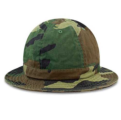 Women's Cotton Bucket Hat, Lightweight Packable Summer Sun Hat with Round Top Design for Beach Travel - color: 1. Tennis - Wood Camo, size: Small-Medium