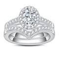 Oval/Pear/Cushion Cut Moissanite Wedding Ring Set D Color VVS1 Clarity 925 Sterling Silver Engagement Promise Anniversary Rings Bridal Sets for Women with Certificate - style: 1.525cttw Oval Cut