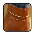 Yalice 925 Silver Ankle Bracelets Chain for Women Dainty 14K Gold Plated Waterproof Beads Anklets Layered Beach Foot Jewelry Gift - color: Gold-Twisted Link