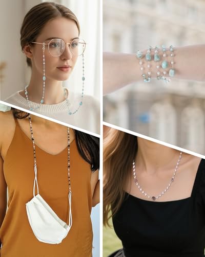 Bohemia Glasses Chain for Women - Boho Sunglasses Holders Around Neck Eyeglasses Charms for Eyewear Retainer Strap - color: Pink