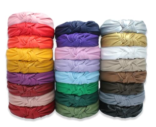 Leather Headbands for Women Violet Purple Stylish Year-round Wearable All Day. Head bands Adult Women Trendy Head band for Women's Hair Knotted Headband Top Knot Womens Fashion Designer Girls - color: Violet Purple