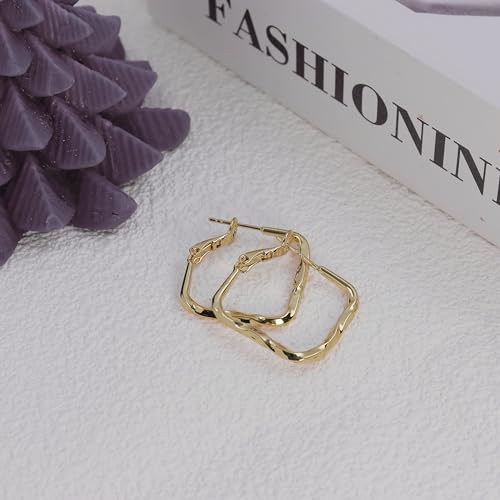 ToHeart Gold Hoop Earrings for Women Twist Hoop Earrings Gold Plated - style: Hoop Earrings K