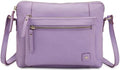 Leather Crossbody Bags for Women Small Soft Genuine Pebbled Sling Shoulder Handbag Crossover Purse with Full Adjustable Strap (Lavender Nappa) - color: Lavender Nappa