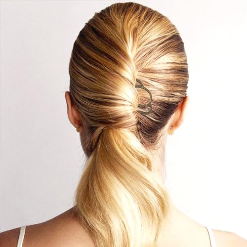 8 Pieces Hair Side Combs, Metal Hair Fork Clip Hair Pins for Buns 4 Prong Hair Updo U-Shape Hair Sticks for Women Hair Styling Tool Accessories (Bronze) - color: Bronze