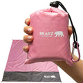 Pocket Blanket - Beach Blanket Waterproof Sandproof, Picnic Blankets Waterproof Foldable, Lightweight & Compact for Hiking, Camping, Travel, Festival Accessories - color: Cotton Candy Pink