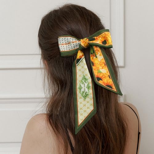 QIUTIMIY 4 Pack Purse Scarf Handbags Skinny Twill Hair Scarves Narrow Neck Scarf Band Women Fashion Accessories Bag Charms - color: Style 2-11