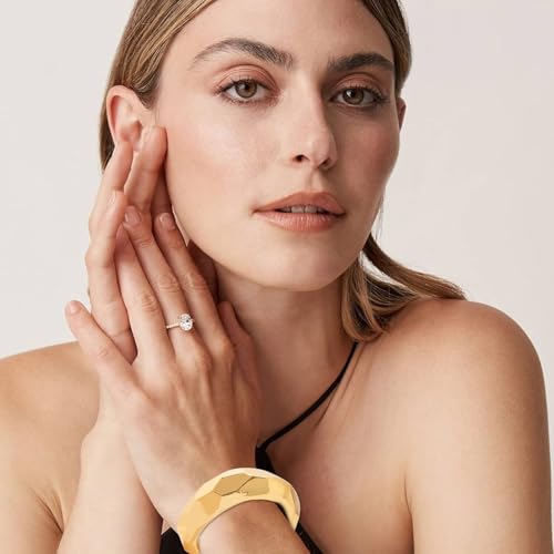 YMBYCM Gold Chunky Bangle Bracelets for Women Trendy Wide Chunky Cuff Bracelets Wrap Bracelet - style: Gold-2
