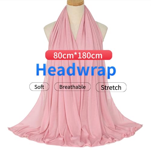 Harewom Head Wraps for Black Women Stretch Head Scarf Long African Hair Wraps Turban Headwraps Jersey Headbands - color: 1pcs -Pink