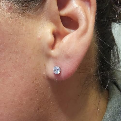 QWALIT Silver Ear Piercing Kit Ear Piercing Gun Kit Ear Piercing Earrings Disposable Self Piercing Earring Ear Gun Piercing Kit at Home Silver Stud Earring for Women - color: E2-3 zircon -silver