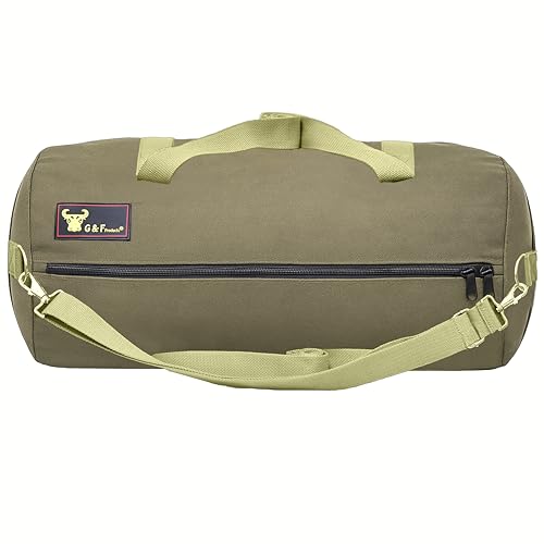 Waxed Canvas All Purpose Military Style Duffle Bag, Water-Resistant, Adjustable Strap, Fully Lined, Double Zipper Closure, heavy Duty, Olive Green - color: Olive Green (24 inch x 12 inch x 12 inch)