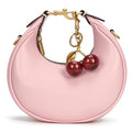 JQWSVE Small Top Handle Bags for Women Mini Purses Cute Ladies Handbags Crescent Mini Crossbody Bags with Cherry - color: B03-large-pink