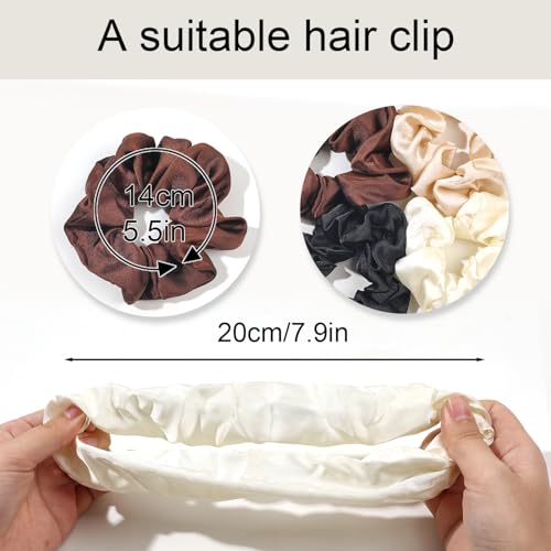 Hair Scrunchies for Women - Hair Ties No Damage Both for Thick Hair or Thin Hair Curl Hair No Crease Scrunchies Ponytail Holder No Hurt Your Hair - color: Light Brown