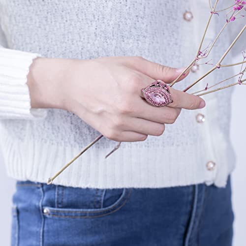Women Ring - 32mm Turkish Style Gemstone Women Jewelry J0769 - color: Pink