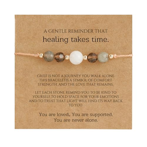 Empath Anxiety Calming Protection Bracelets Gifts for Her, Natural Healing Natural Stone Beaded Bracelet Healing Bracelets Jewelry for Women - color: Healing Takes Time