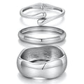 Chunky Gold Bangle Bracelets for Women Trendy 14K Gold Plated Cuff Bracelets Stack, Dainty Gold Bracelet Sets Non Tarnish Fashion Jewelry Gift - style: Silver-3pc-004