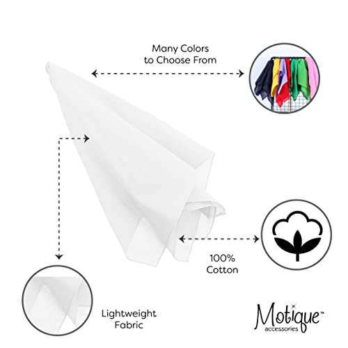 Motique Accessories Solid Color Bandana - Set of 6 Bandannas - color: White