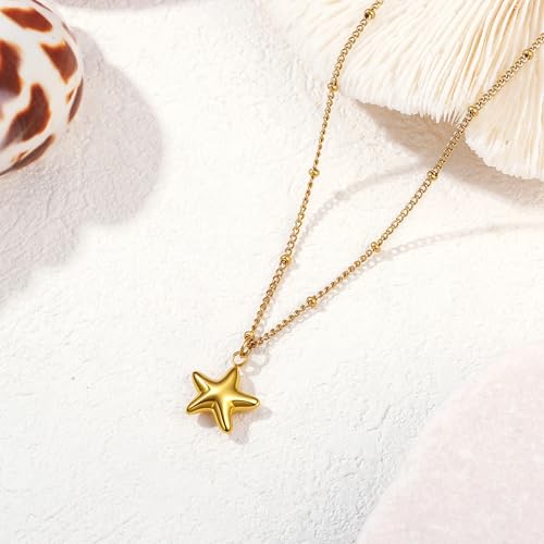 14K Gold Heart Necklace for Women Boho stainless steel waterproof Cute Dainty Love Pendant Necklaces for Women - color: Styie-2