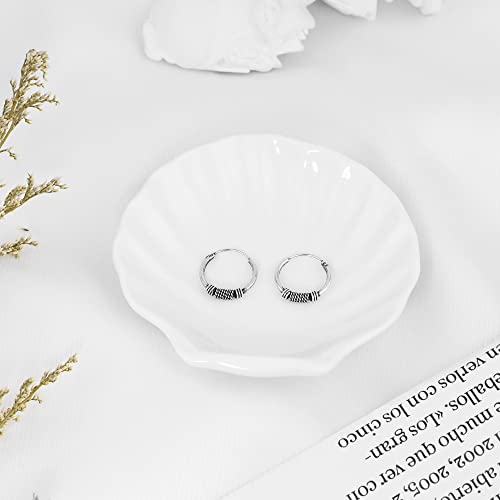 AeraVida Unique Bali Chic Tribal Coil and Ball Sterling Silver Hoop Earrings | Artistic Boho-Inspired Lightweight Jewelry for Women - style: Style3