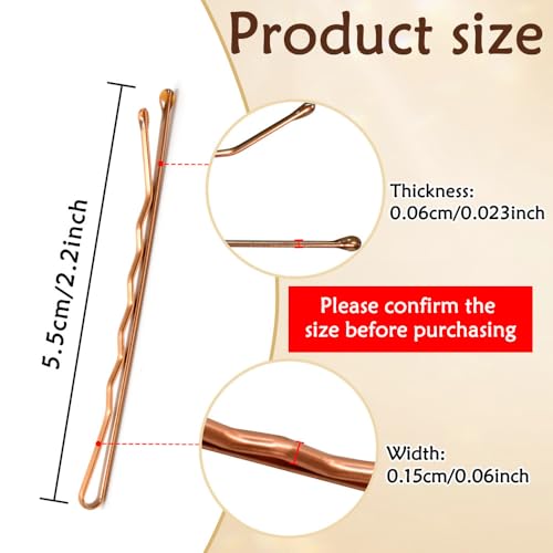 330 PCS Rose Gold Bobby Pins for Women Girls, YINGFENG 2.2 Inch Long Super Grip Blonde Hair Pins with Box, Reusable Non Slip Hair Pins, For Buns, Thick Hair Thin Hair And All Hair Types - color: Rose Gold(2.2Inch)
