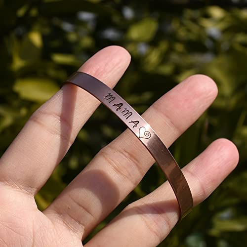 ABBECIAO Copper Cuff Bracelet Blanks for Metal Stamping and Engraving (16 Ga.) 1/4" x 6"- Pack of 6 - size: 1/4" x 6"