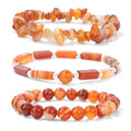 3Pcs Natural Stone Bracelets for Women 8mm Crystal Beaded Bracelets Handmade Stretch Bracelet Healing Crystal Jewelry for Women - style: Carnelian