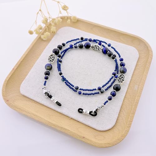 Damanse Beaded Glasses Chain,Eyeglass & Sunglass Strap For Women Stylish - color: Tree of Life Blue Eye