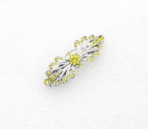 Faship Citrine Yellow Small Mini Floral Hair Barrette Clip - color: Yellow / Citrine color