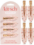 Kitsch Creaseless Hair Clips for Women - No Crease, No Bend Hair Clips for Styling, Bangs, Makeup Application, Face Wash - Recycled Acrylic - Cherry Print | Ideal Gifts for Women, 4pcs - color: Cherry Print