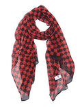 PANTONIGHT Long Chiffon Fashion Scarf Lightweight Chiffon Sheer for women - color: Red Black