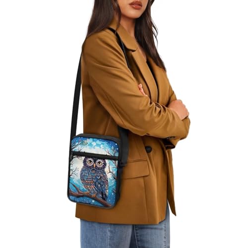 Womens Crossbody Bag Cell Phone Purse Wallet Small Shoulder Handbag for Workout Travel Gym - color: Cartoon Owl