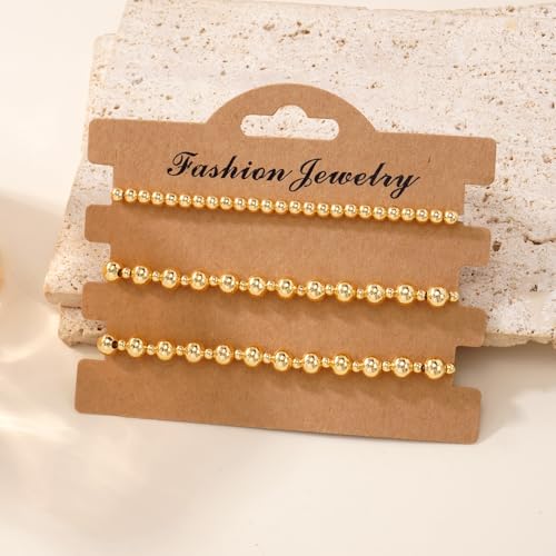 Gold Beaded Cross Bracelet for Women, 14K Plated Adjustable Stackable Dainty Bracelets, Non Tarnish Fashion Jewelry Set Gifts for Women Birthday Friendship - color: Colors-12