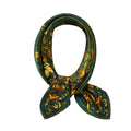 100% Mulberry Silk Neck Scarf 21''x21'' Small Square Hair Scarf for Women Men Lightweight Bandana Envelope Package - color: Animalforest-green