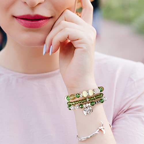 Bohemian Bracelet Sets for Women - 6 Sets Stackable Stretch Bracelets Multi-color Boho Jewelry for Women Hippie Bracelets Dainty Jewelry - color: Elephent Bead Bracelets