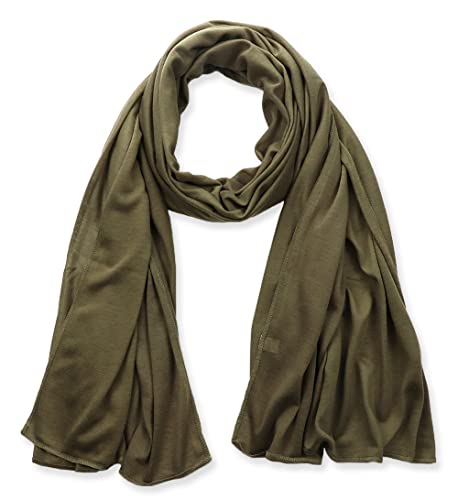 vabovin Head Wraps for Black Women Stretch Jersey Knit Turban Headwrap Solid Color Headscarf Headband Shawl - color: 06- Army Green