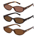 Retro Oval Sunglasses for Women Men Y2k Narrow Cat Eye Sunnies Skinny Shades AR82299 - color: A03 Tortoise+burgundy+clear Brown