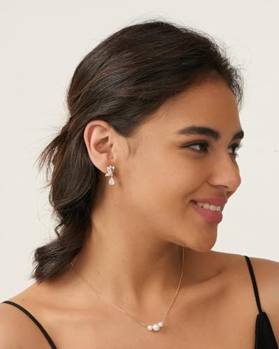 Cubic Zirconia Earrings - 14K Gold/Whte gold/Rose Gold Plated Cubic Zirconia CZ Diamond Wedding Earrings for Women Bridal Bridesmaid - color: Style 158
