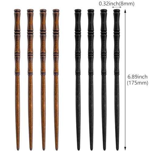 12 Pcs Vintage Wood Hair Sticks Bamboo Shape Hair Chopsticks Japanese Chinese Hairpin Decorative Retro Hair Forks Hanfu Pins Bun Holders for Long Hair Women - color: Black+Brown
