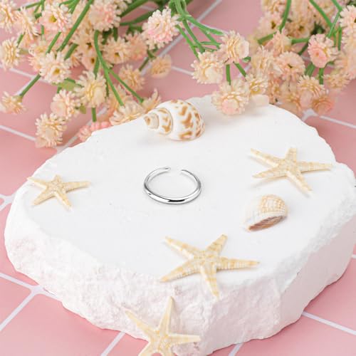 Toe Rings for Women, Adjustable Toe Rings Simple Open Band, Summer Beach Foot Jewelry Set gold Toe Ring - color: Silver