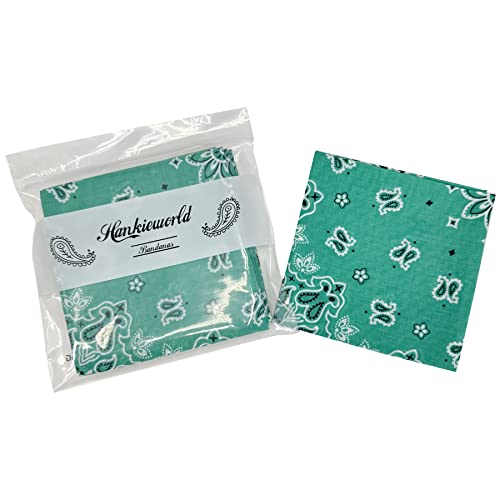 Single Pack Bandanas 60s Premium Cotton Soft Thin Handfeel Large Handkerchief for Men and Women - color: 1 Pack-dark Green