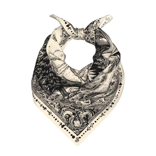 Head Scarf Hair Neck Scarves for Women Fashion Silk Satin Purse Bag Scarfs Handbags Bandana Neckerchief - color: Mountain Forest Beige