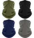 ROXUN 4 Pack Neck Gaiter, Cooling Breathable Face Mask UV Protection Scarf Hiking Bandana for Men/Women - color: Black+gray+navy+army Green