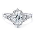 BERRICLE Sterling Silver CZ Halo Wedding Engagement Rings for Women, Oval Cut Cubic Zirconia, 1-3 Piece Sets, Pink/Blue/Clear - style: Halo, Clear