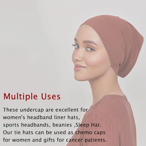 Women Under Scarf Hijab Cap Undercap Headwrap Scarf Stretch Tube Neck Cover - color: Black