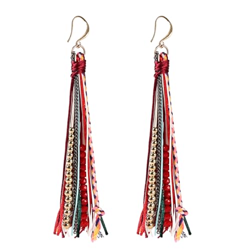 Bohemian Dangle Earrings for Women with Long Tassel Design Drop Earrings - style: Boho-tassel