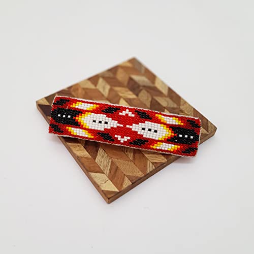 Beaded Hair Clips Native American Style Handmade Collection (Pattern-12H) - color: Pattern-12H