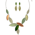 Vintage Chunky Statement Jewelry Set Retro Leaf Floral Geometric Bohemian Boho Bib Necklace Earring Set Fashion Costume Jewelry for Women Girls Wedding Party Prom Unique Gift - style: leaf jewelry set 2-green