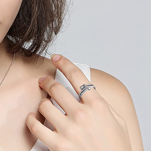 KUNSIR 925 Sterling Silver Rings Classic Cubic Zirconia Eternity Promise Statement Anniversary Wedding Bands Engagement Rings for Women Infinity Forever Love Ring Size 7-9 - style: 1-Encircling Arrow Ring